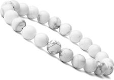 Wholesale Lot 6 Pcs Natural Howlite 8mm 7.5” Crystal Healing Stretch Bracelet