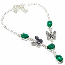 Green Tourmaline Gemstone Handmade 925 Sterling Silver Jewelry Necklaces Size 18