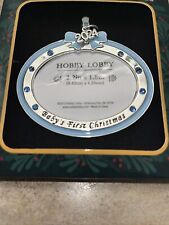 Baby Boy Baby's First Christmas Photo Frame Ornament with 2024 Charm New in Box