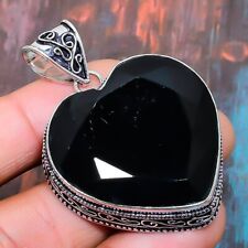 Black Spinel Gemstone Handmade Gift Jewelry Pendant 1.97 E847"