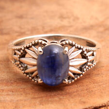 Natural Blue Kyanite Gemstone 925 sterling Silver Jewelry Solid Ring size US 8