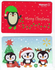 Penguin Gift Card LOT of 2 Walmart Christmas Holidays -Collectible - No Value