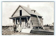 Early Construction Building Home Residence Tools Men RPPC Real Photo Postcard