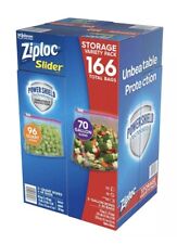 Ziploc Slider Storage Bag Variety Pack 166 CT Kitchen Food Meal Meat Storage USA