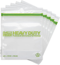 HEAVY DUTY Reusable STAND-UP Ziplock Bags for Food Storage by Smelly Proof, USA