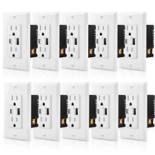 USB Type C Wall Outlet 5.8A Dual High Speed Receptacle with Smart Chip UL 10Pack - South El Monte - US