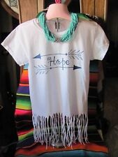 213 Apparel Ladies Hope Fringed Shirt Brand New 100% Cotton Machine Wash & Dry S