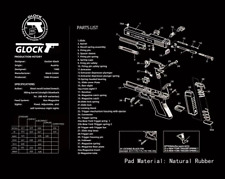 Pistol Cleaning Bench Glock Mat 17''X14'' w/Pistol Parts List View Non-Slip NEW