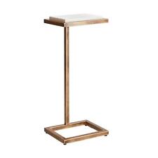 Petite Minimalist Bronze White Accent Table Cantilever Pull Up Marble Metal Gold - Mumbai - India