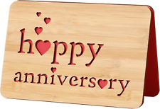 Della Stella Wooden Anniversary Cards for Wife,Wedding Gift, Wooden Anniversary
