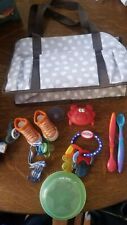 lot of baby items diaper bag nuby and other infant items