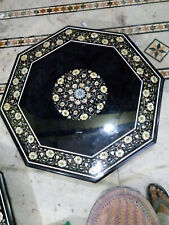 24 Decorative Black Marble Table Mosaic Top Marquetry Inlaid Home Decor Gifts"