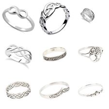 925 Solid Sterling Silver Mixed CELTIC Design Rings IN Sizes G-Z/ 20 Sizes