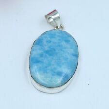 Natural Larimar Gemstone 925 sterling Silver Handmade Jewelry Pendant