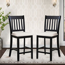 Set of 2 Dining Chairs Upholstered Kitchen Dining Room Chair with Wood Leg Black - Mumbai - India