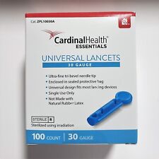 Cardinal Health Universal Lancets 30 Gauge 100 Count, Sealed Box, exp 8/2026 - Troy - US