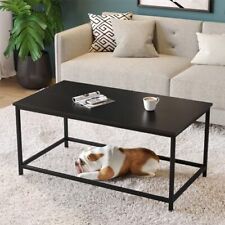 Black Coffee Table Simple Modern Rectangular L(39.4x19.7x17.7) All Black Large - Miami - US