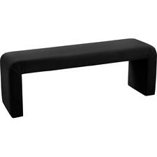 Meridian Furniture Minimalist Black Velvet Bench - Sterling - US