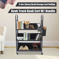 3-tier Library Book Storage Cart Book Organizer Trolley Office Rack With Handles - Toronto - Canada