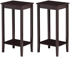 2 Tier End Table Set of 2, Slim Side Table with Storage Shelf, Small Coffee Tabl - Mumbai - India