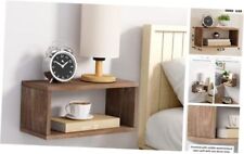 Floating Nightstand 2 Tier Modern Wood Nightstand for Wall Weathered Walnut - Mumbai - India