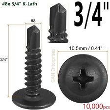 Modified Truss Head Self Drilling Screws #8x 3/4 K-Lath self taping Black 10000 - Simi Valley - US"