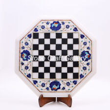 18 Marble Chess Table Top Semi Precious stones lapis pietradura Inlay Handmade"