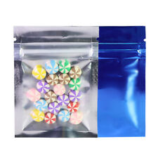 100x Small Clear & Blue Mylar Zip Lock Bags 2.5x3.5in (Free 2-Day Shipping)