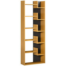 HOMCOM 6-Tier Bookshelf Freestanding Decorative Storage Shelves for Home Natural