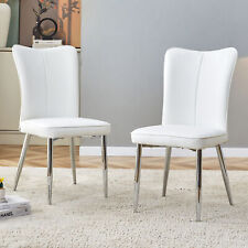 2-piece Modern minimalist dining chairs,office chairs,white PU seats - Mumbai - India