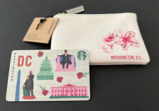 Starbucks WASHINGTON DC Coin Purse Change Purse Cherry Blossoms + DC GIFT CARD