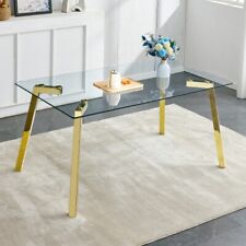 Modern minimalist style rectangular glass dining table.63in*35.4 in*30 in - New York - US