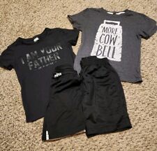 🔥Toddler Boys Size 4T/5T Outfits Black Star Wars Funny Tee Shorts Used SEE PICS