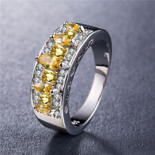 925 Silver Filled Jewelry Marquise Cut CZ Gorgeous Women Wedding Ring Sz 6-10