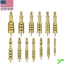 13 pc Solid Brass Gun Cleaning Jag Set Pointed Tips .17 to .50 Cal. CNC Labeled