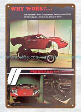 old house 1969 Fiberfab Body Kit car automotive garage decor metal tin sign