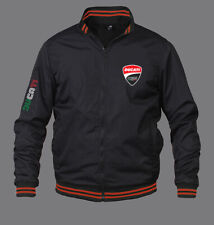 New Men Ducati Bomber Jacket Motor Sport Clothing Embroidered