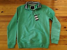 CREW CLOTHING BRAND NEW MENS GREEN ZIP NECK JUMPER TOP SIZE M