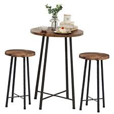 Small Bar Table and Chairs, Round Bistro with 2 barstools, 3-Piece Brown Sets - Toronto - Canada