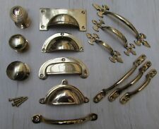 SOLID BRASS Vintage retro old furniture cupboard cabinet drawer kitchen fittings