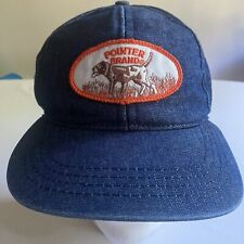 Pointer Brand Hat USA Made Blue Denim Adjustable Snapback Patch Cap Rare