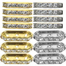 100 Pcs Metal Bracelet Accessories Three-hole Rhombus Spacer Beads Jewelry DIY