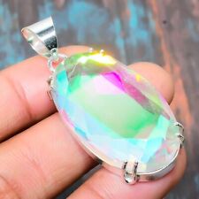 Mystic Rainbow Topaz Gemstone Handmade Jewelry Pendant 1.97 g874"