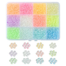 12 Color Luminous Transparent Mixed Glass Round Spacer Beads for Jewelry Making