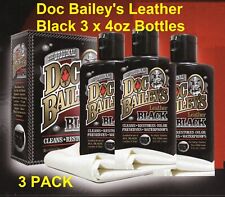 3 pack Doc Bailey's Leather Black 4 oz Detail Kit