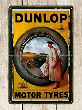 Dunlop Motor Tyres automotive shop garage metal tin sign home decor