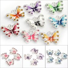 New 5pcs Enamel Animal Butterfly Pendant Charms Jewelry Findings DIY hi