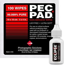 ECLIPSE 0.5 oz OPTIC CLEANING FLUID & 100 PACK OF 4x4 INCH PEC PADS- PHOTOSOL