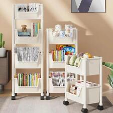 Trolley Bookshelf Portable Creative Kitchen Storage Rack Living Room Mobile Disp - CN