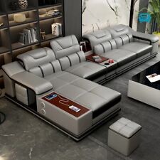 Genuine Leather Sofa Set Living Room Furniture with Bluetooth Audio, Charging - Toronto - Canada